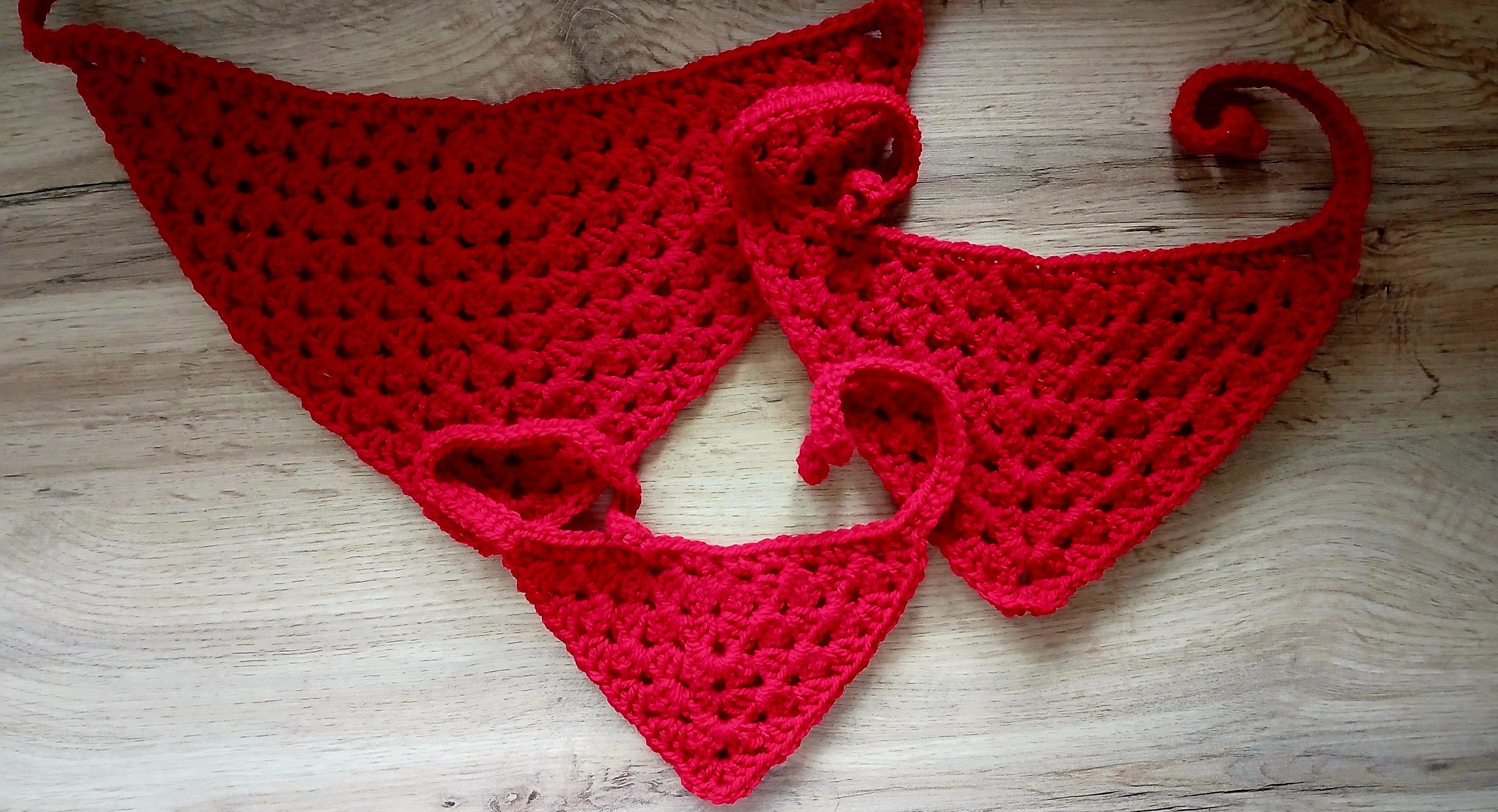 Rode hondenbandana, handgemaakte puppyhalsband, gehaakte kleding voor huisdieren, maat XS-L