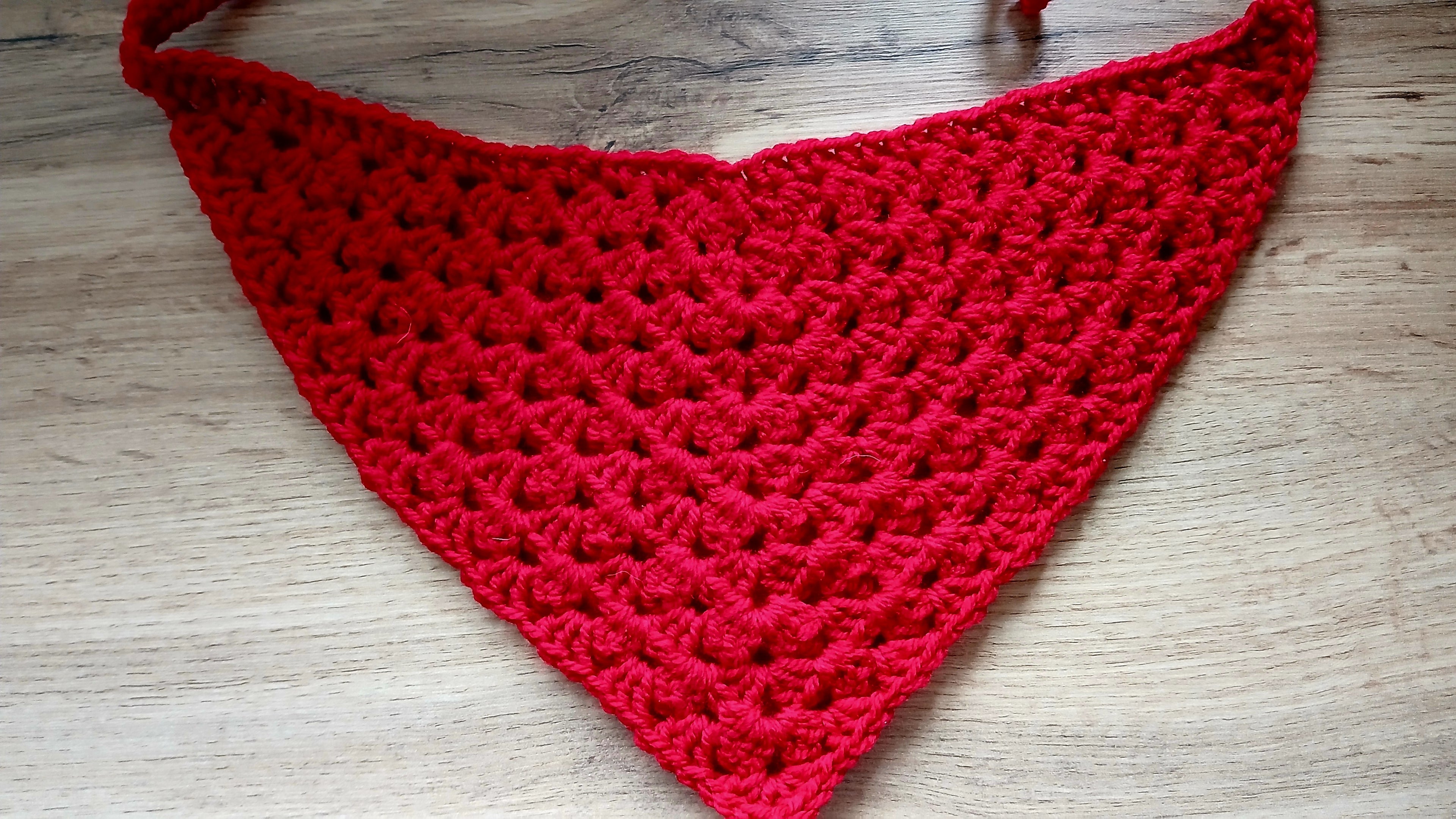 Rode hondenbandana, handgemaakte puppyhalsband, gehaakte kleding voor huisdieren, maat XS-L