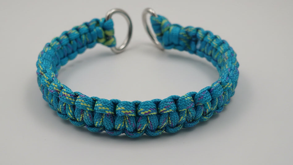Blue braided dog collar 