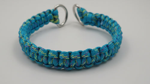 Blue braided dog collar 