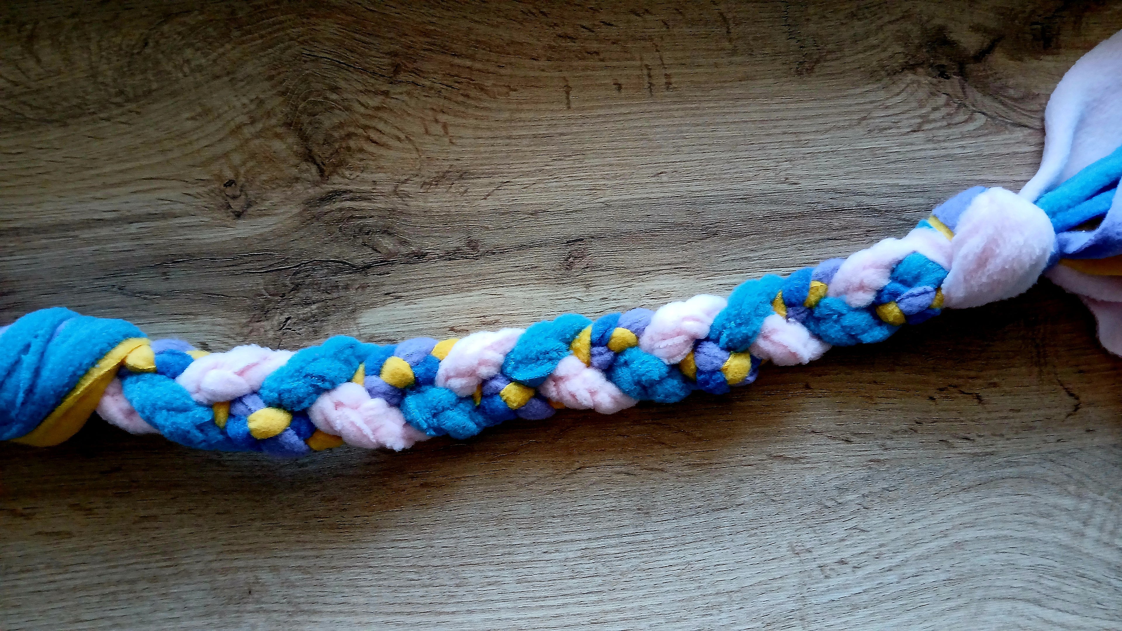 Dog toys in blue and pink