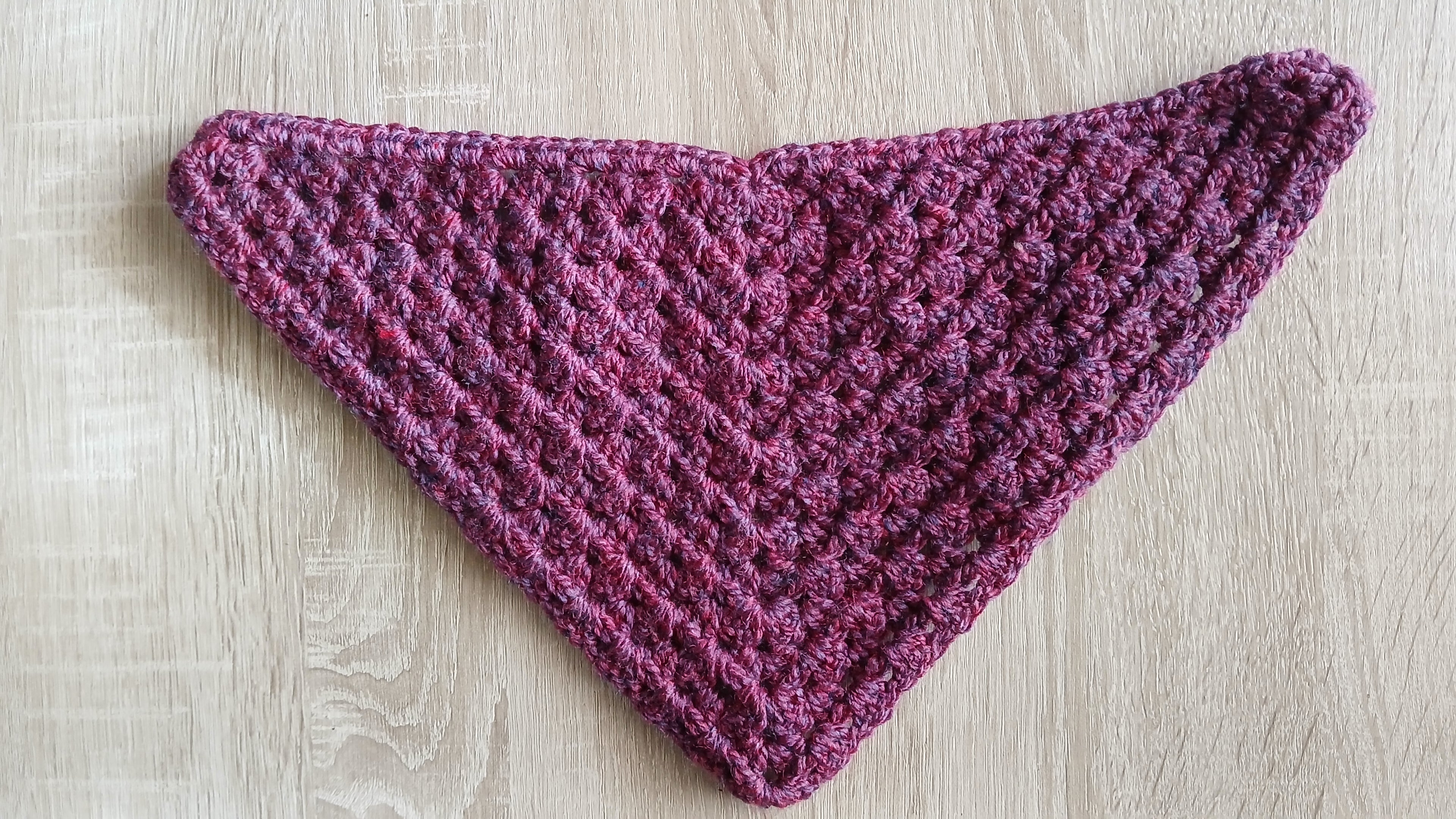 Burgundy dog bandana in size large