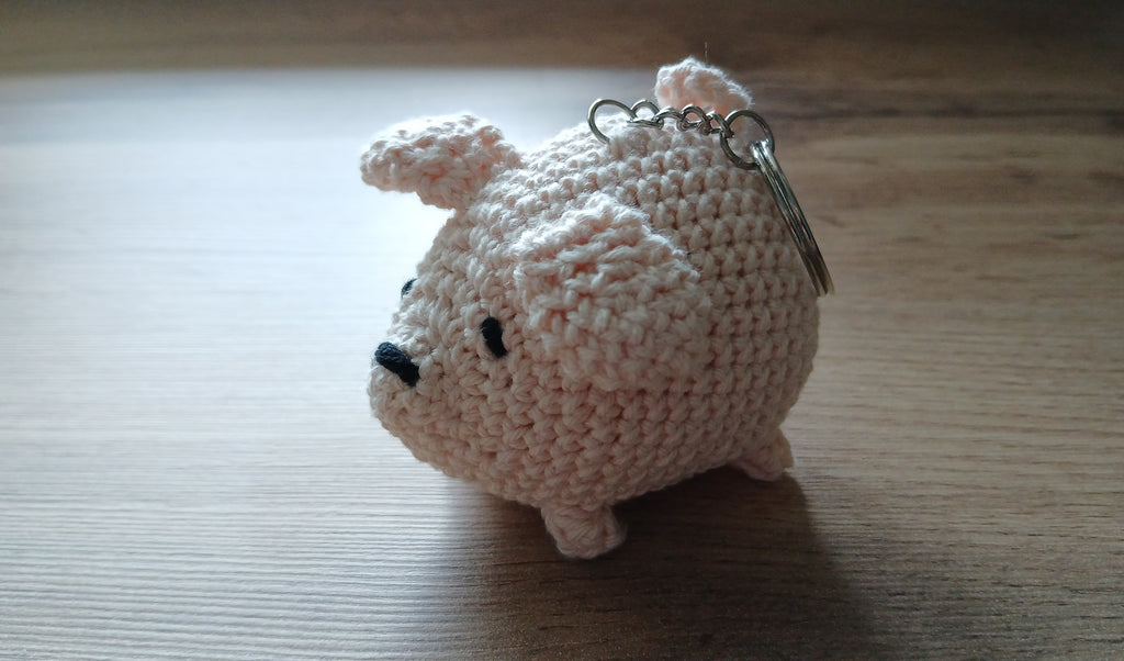 Sleutelhanger met aardappel-labrador retriever - handgemaakte gehaakte labradorhanger