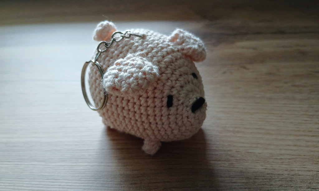 Sleutelhanger met aardappel-labrador retriever - handgemaakte gehaakte labradorhanger