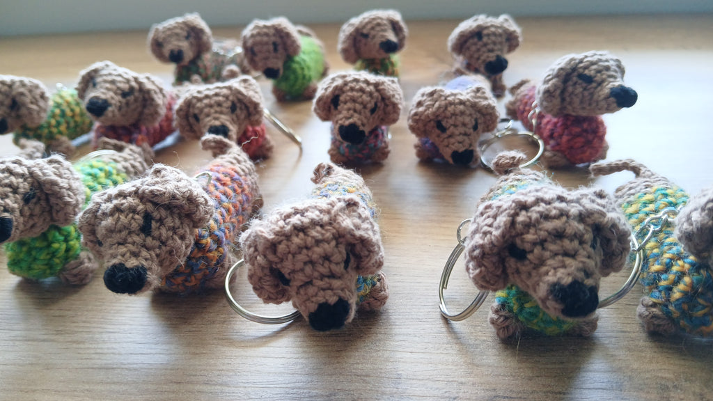 Front of dachshund keychains 