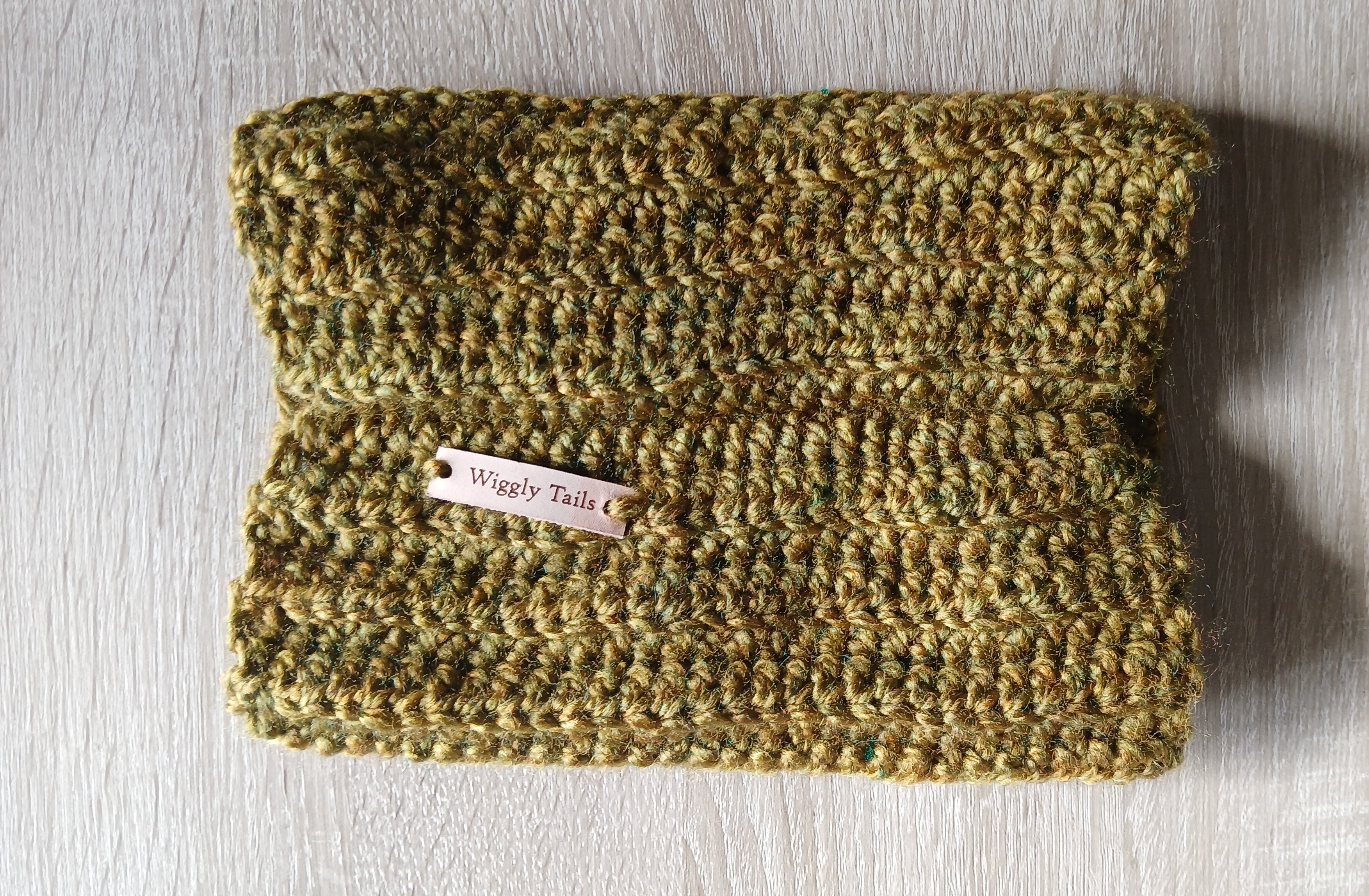 Flatlay of a khaki dog snood