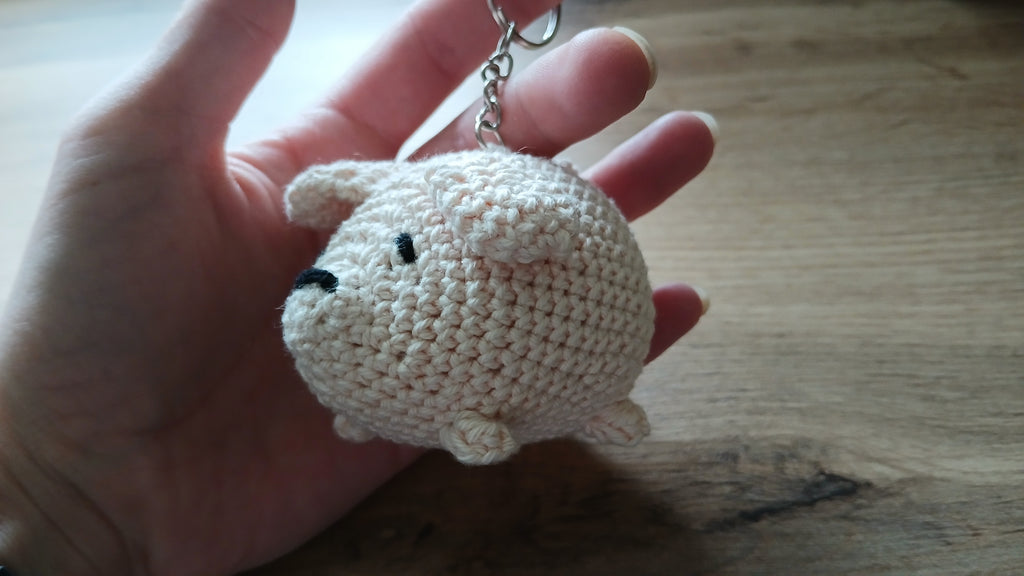 Sleutelhanger met aardappel-labrador retriever - handgemaakte gehaakte labradorhanger