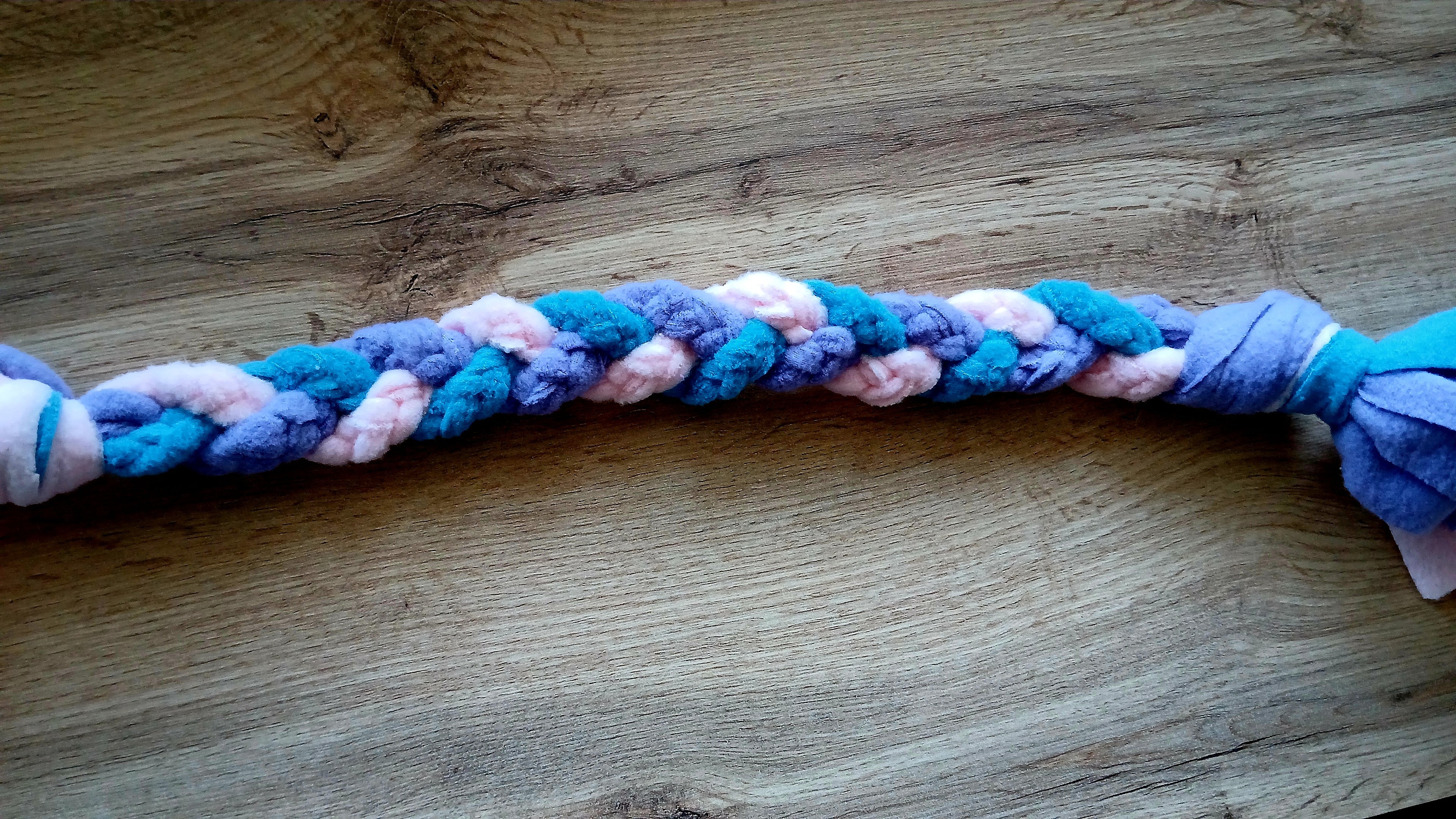 Dog toy in baby pink and blue