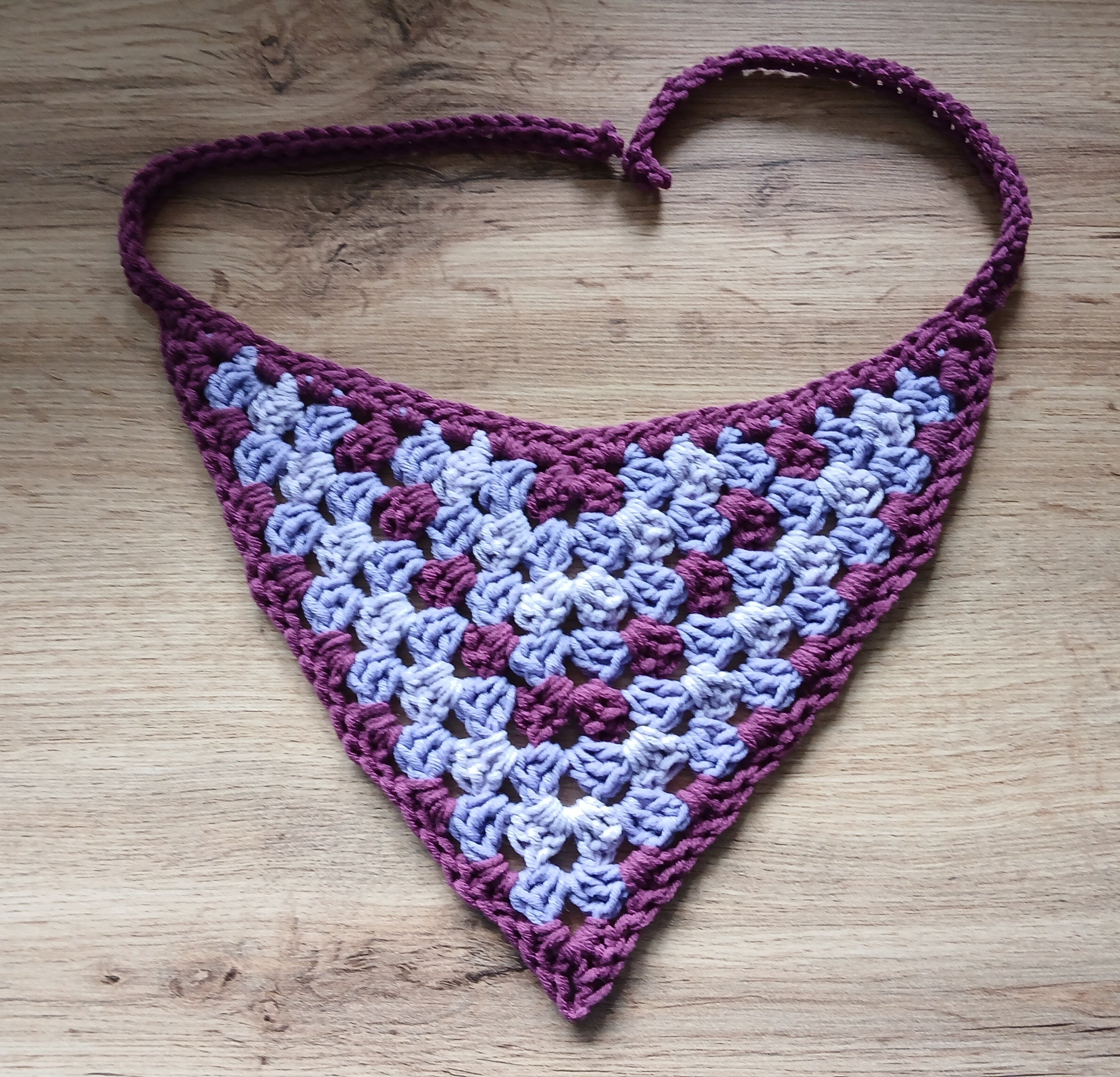 Purple bandana for a medium dog