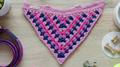 Large Pink Dog Bandana, Crochet Dog Scarf, Cotton Slip Over The Collar Bandana
