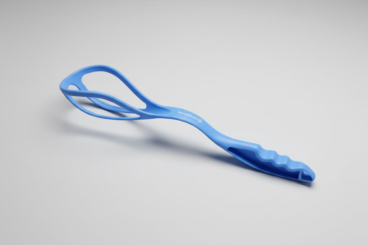 Blue plastic handle