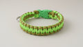 Neon green and olive paracord dog collar 