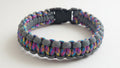Gray paracord dog collar with colorful accents