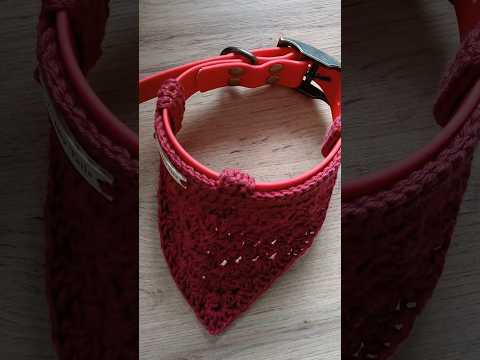 Kleine hondenbandana, gehaakte hondensjaal, katoenen bandana die over de halsband geschoven kan worden - lavendel en donkerblauw