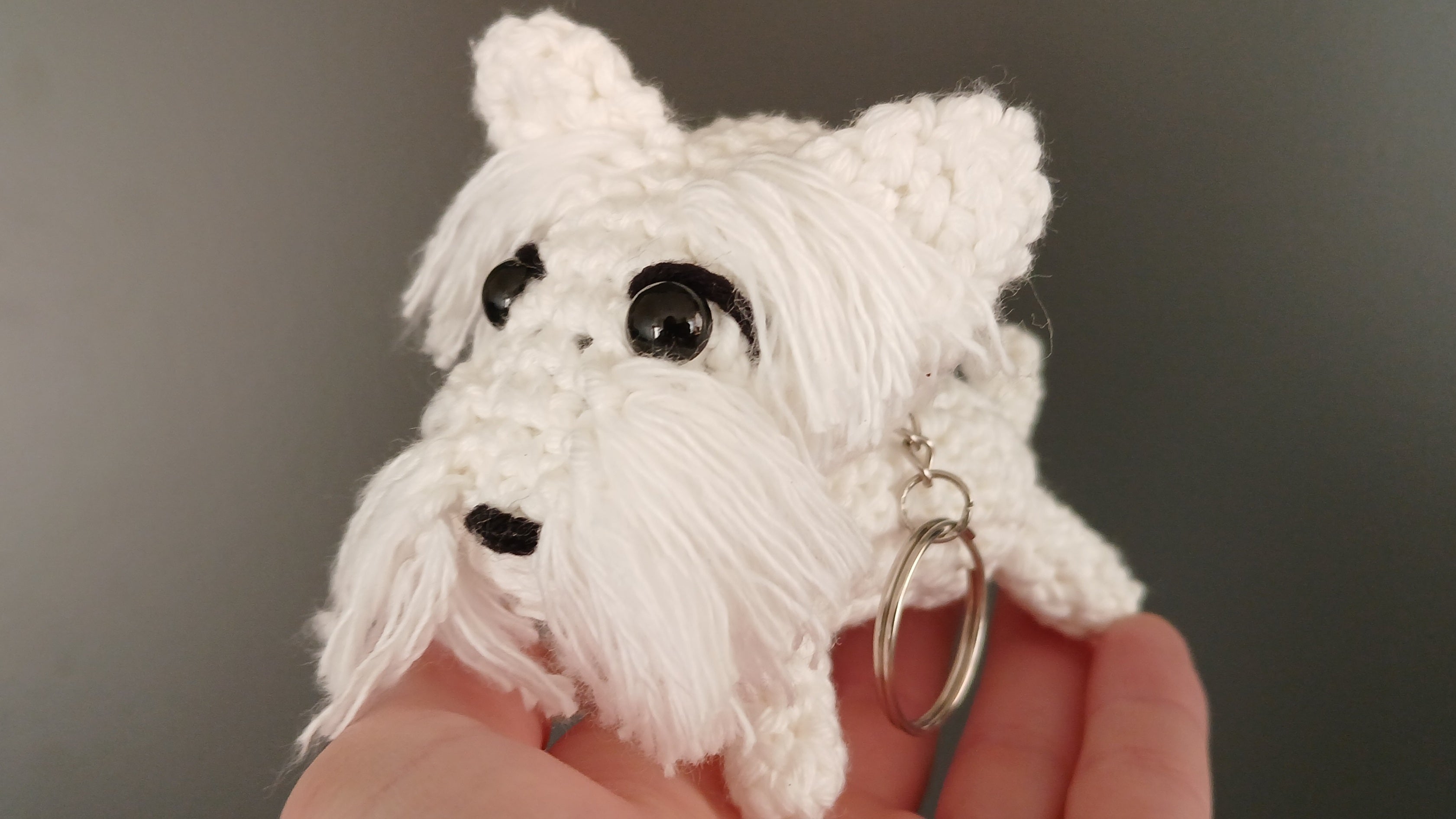 Westie sleutelhanger, West Highland White Terrier ritssluiting hanger