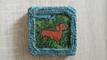 Mini Dachshund Acrylic Painting on Wood (9x9 cm)