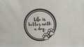 "Life is better with a dog" Tote Bag, Dachshund Lover Shopping Bag, Cotton Canvas Reusable Market Bag