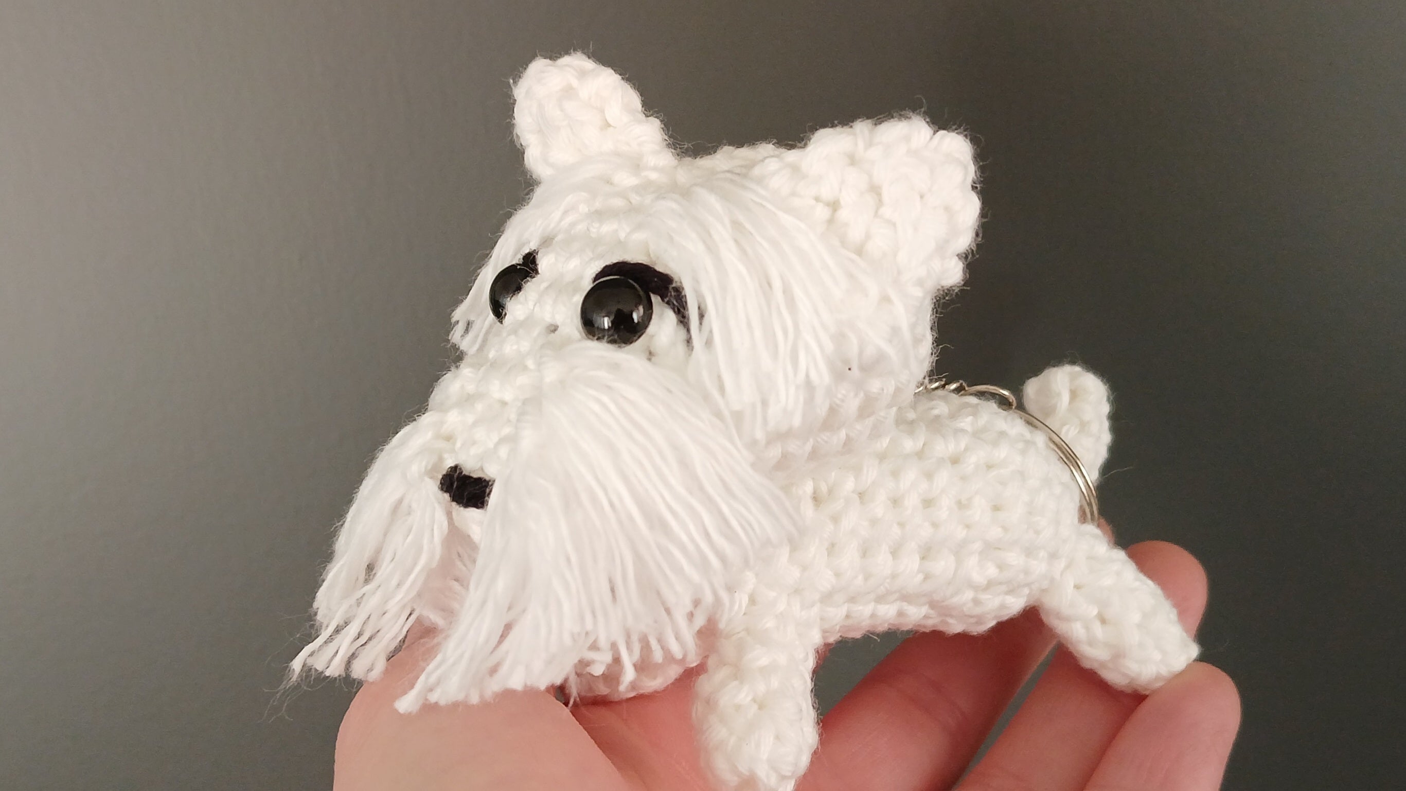 Westie sleutelhanger, West Highland White Terrier ritssluiting hanger