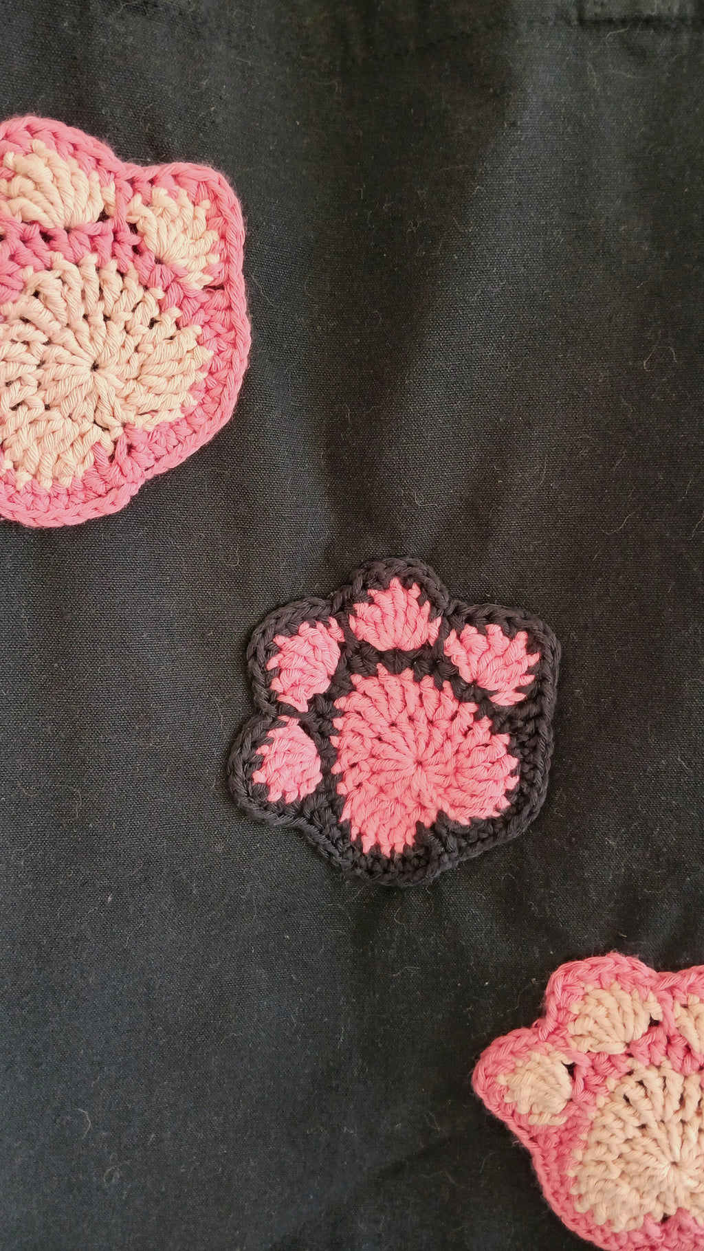 Pink Dog Paw Prints Tote Bag, One of a Kind Shopping Bag, Cotton Canvas Reusable Market Bag