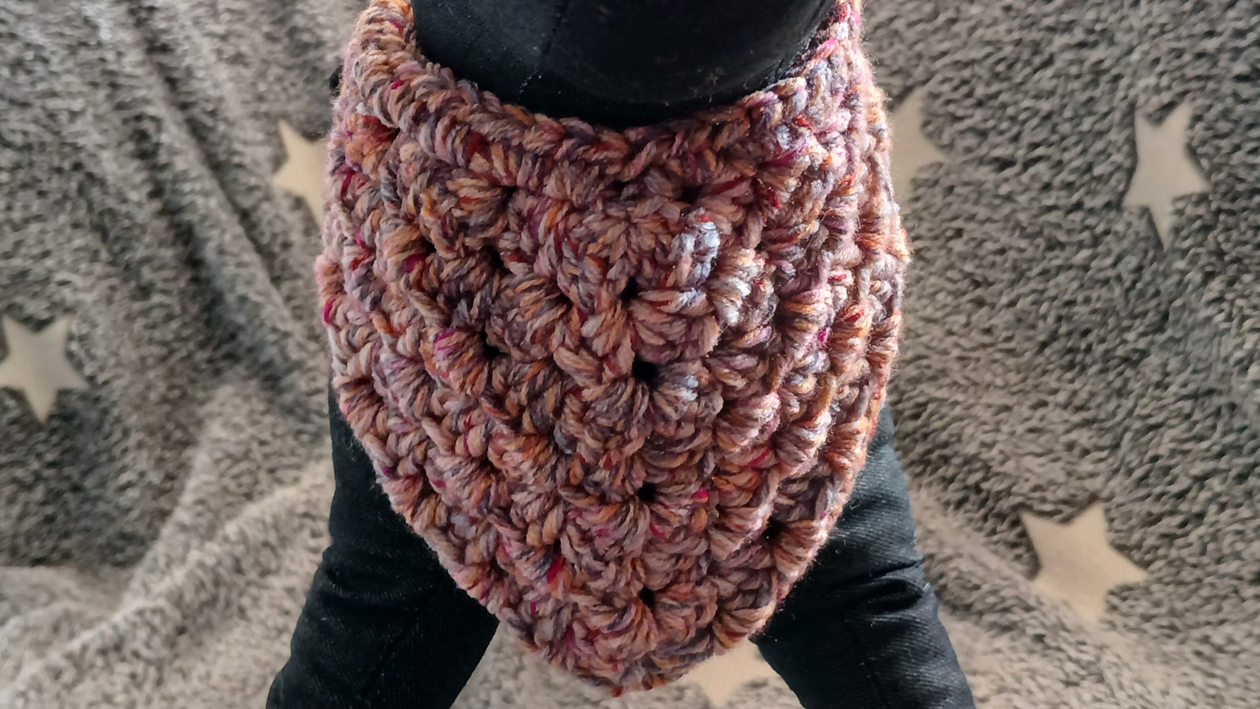 Pastel regenboog gehaakte hondenbandana - Maat XS-XL