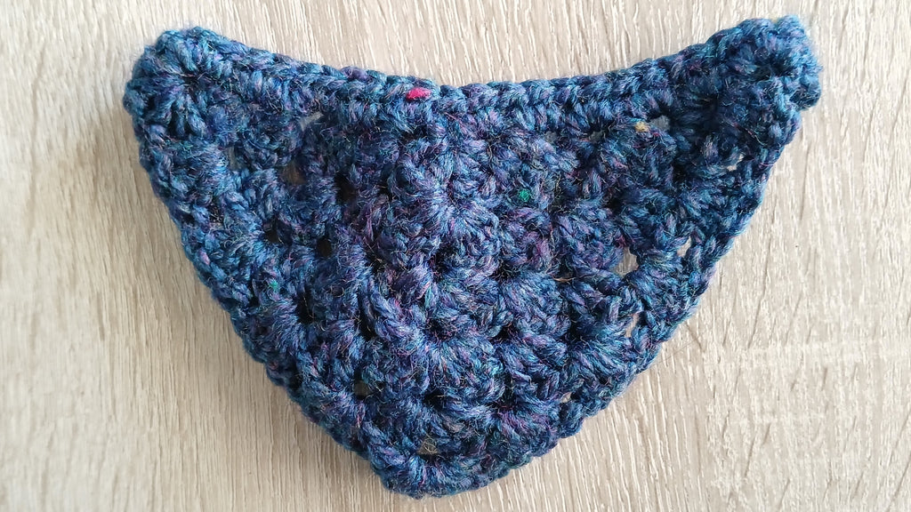 Dark Blue Crochet Dog Bandana - Size XS-XL