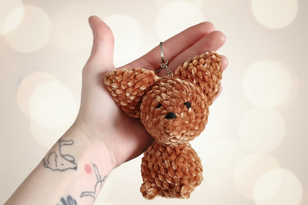 Bruine Chihuahua sleutelhanger