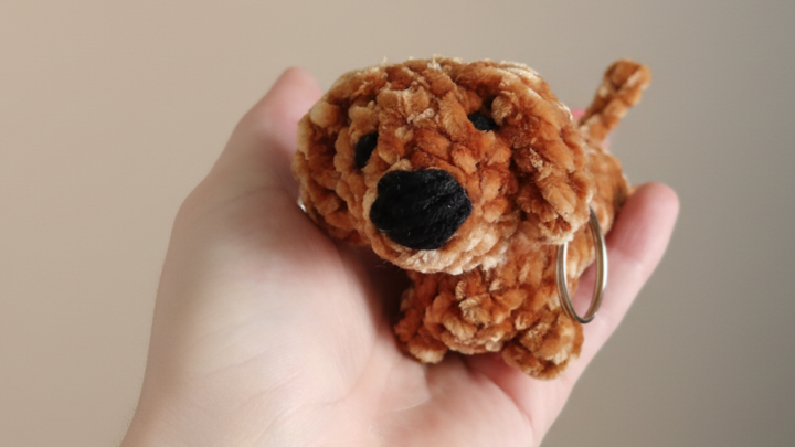 Pluche teckel sleutelhanger, teckel hanger