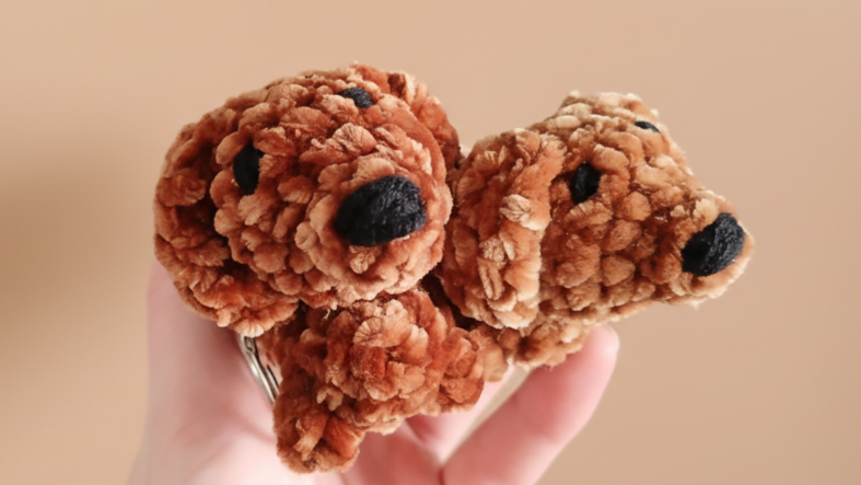 Pluche teckel sleutelhanger, teckel hanger