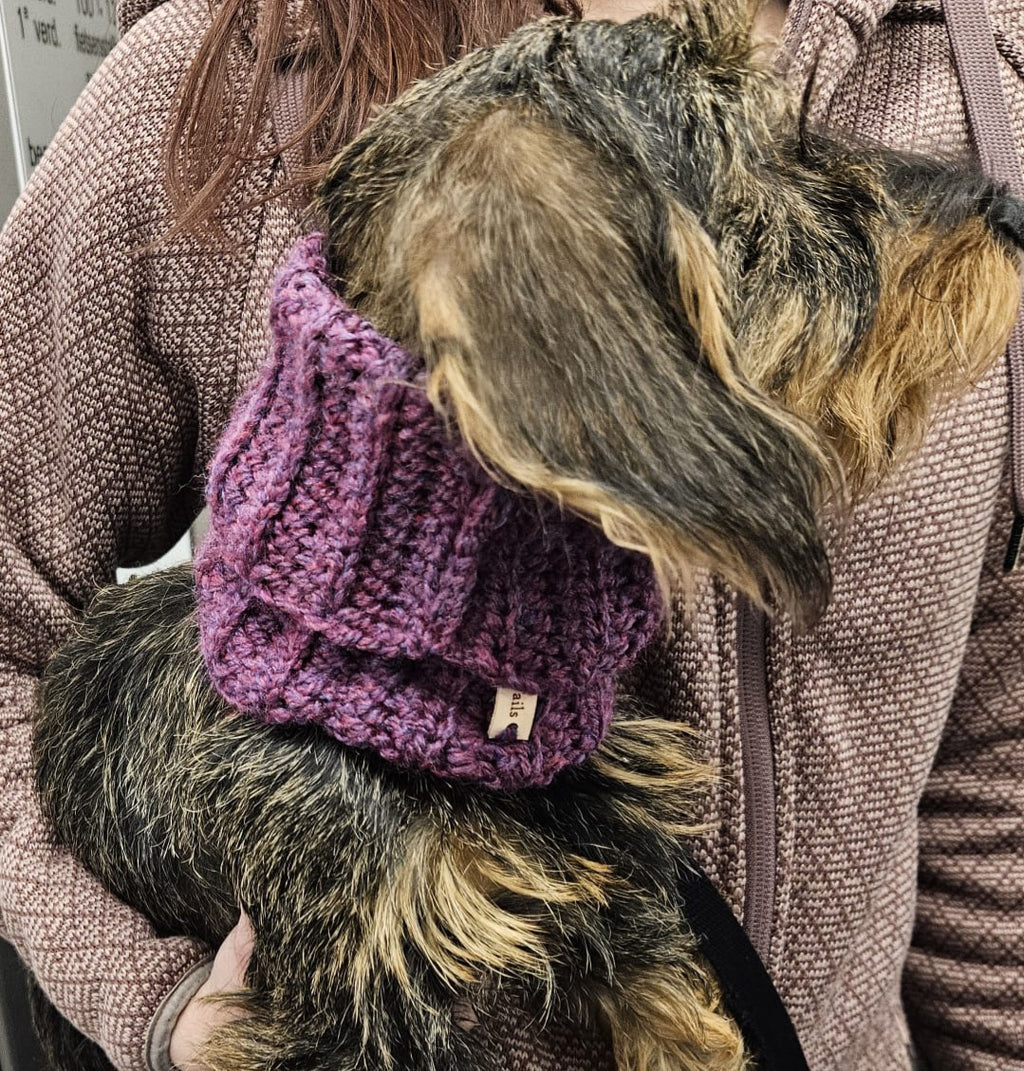 Purple Dog Snood, Crochet Dog Scarf, Handmade Pet Neck Warmer