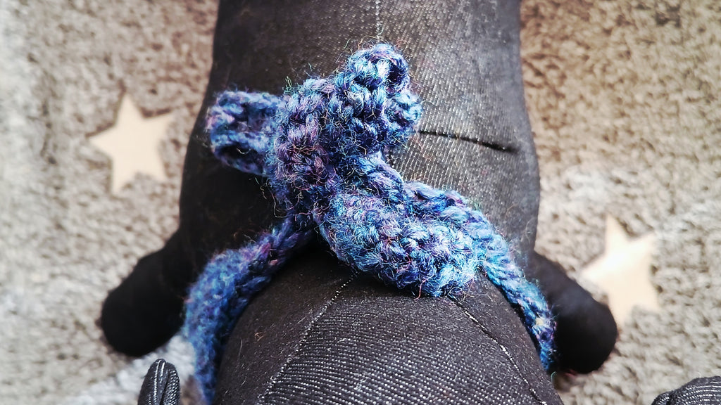 Dark Blue Crochet Dog Bandana - Size XS-XL