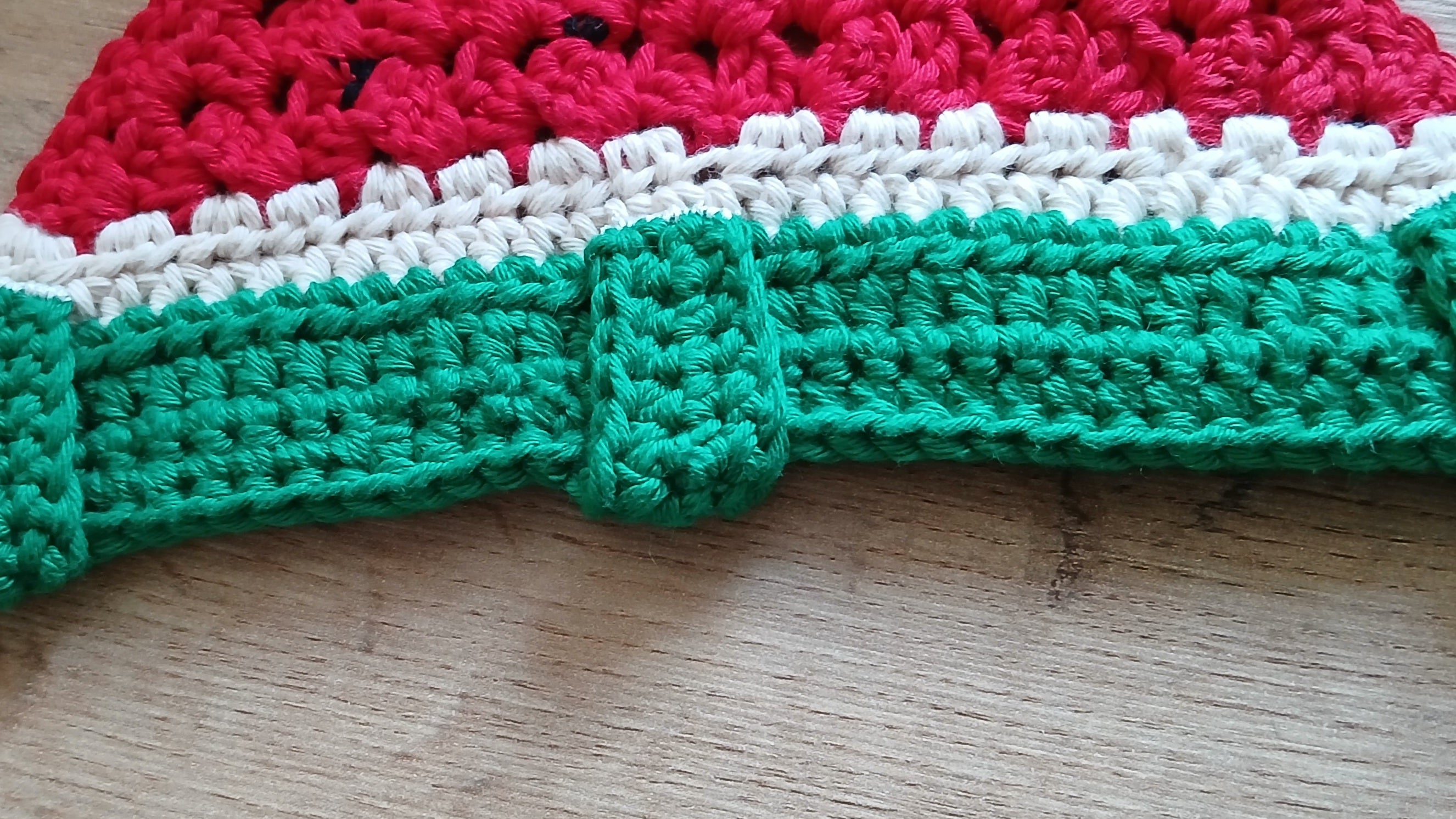 Hondenbandana met watermeloenprint, gehaakte hondensjaal, katoenen bandana om over de halsband te schuiven - maat S