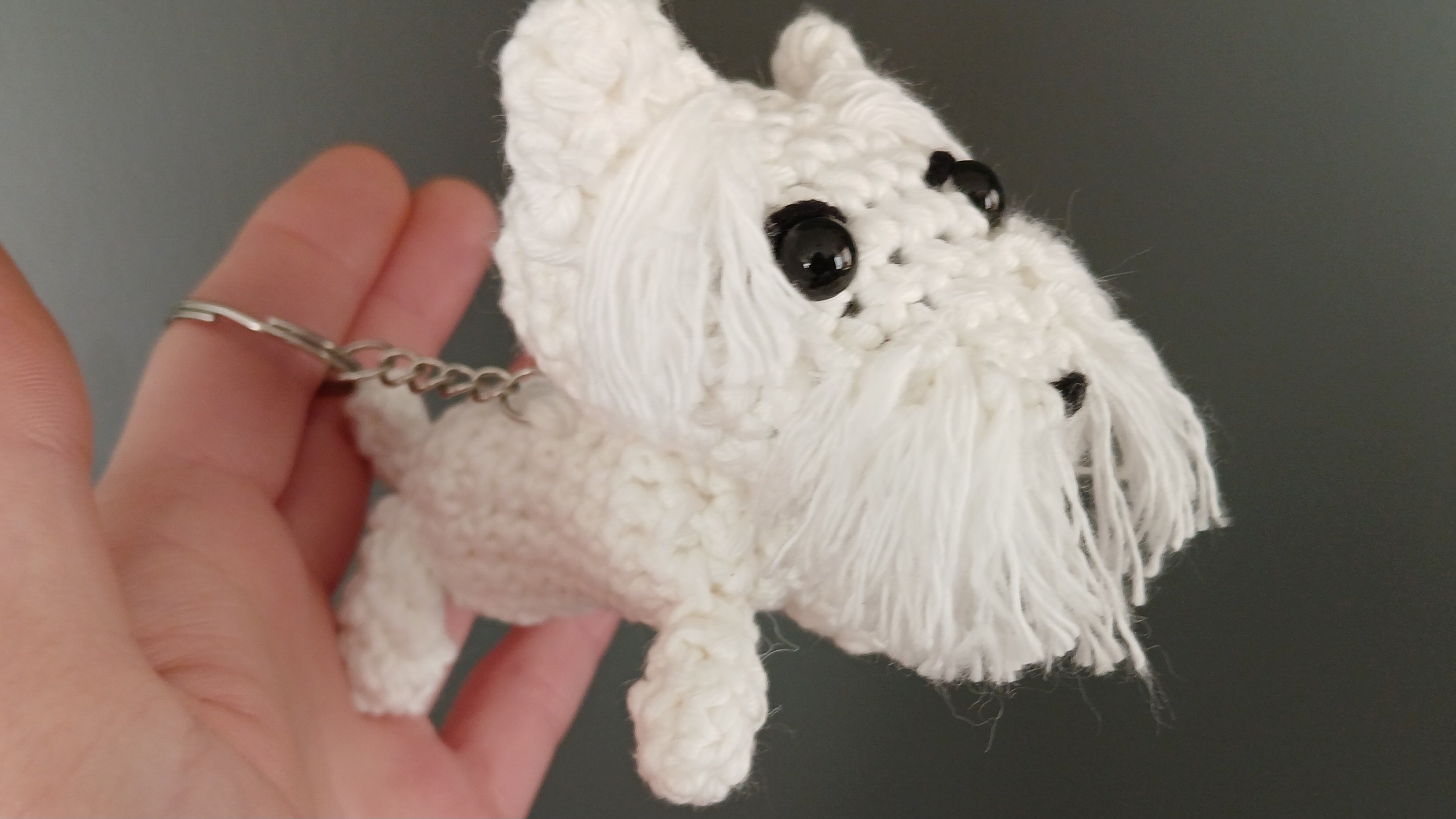 Westie sleutelhanger, West Highland White Terrier ritssluiting hanger